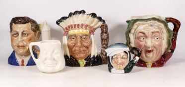 Royal Doulton character jugs to include large North American Indian D6611 (a/f), large Sairey