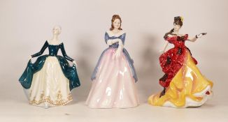 Royal Doulton Lady Figures Belle Hn3703, Maxine Hn3199 & Regal Lady Hn2709(3)