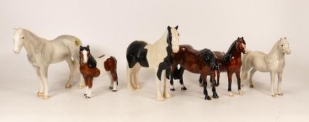 John Beswick Welsh Mountain Pony, First Pony, Pinto Pony, Thoroughbred Mare, Grey Welsh Mountain