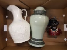 A mixed collection of items to include a Copeland Spode lamp base (no electrical fittings), cast