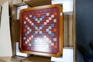 Franklin Mint - 'The Classic Collector's Edition' deluxe Scrabble board, the pieces plated in