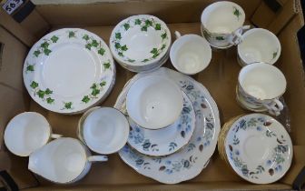A mixed collection of Colclough teaware items to include 9 cups, 12 saucers, 6 side plates, 6