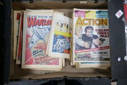 A collection of 1970's comics including Warlord, Battle, Wizard, Action etc
