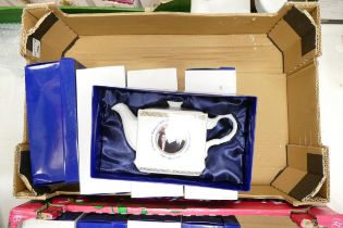 A collection of New Boxed Royal Commemorative Teapots to commemorate The Wedding of HRH Prince