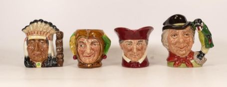 Royal Doulton small character jugs The Walrus & Carpenter D6604, Cardinal, Jester and North American