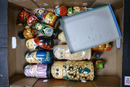 A Collection of 1980's Wooden Russian Dolls