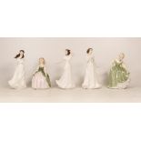 Royal Doulton Lady Figures Charmed Hn4465, Embrace Hn4258, Penny Hn2338, Cherish Hn4442 & Fair