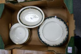 Minton Grosvenor Open Veg Bowls x 2 , matching dinner plates x 6 & three Minton Newbury patterned