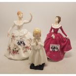 Royal Doulton figure Fragrance HNHN5271 together with 2nds figures Shirley HN2702 and Bedtime HN1978