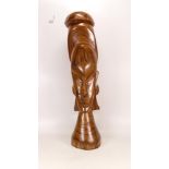Very large African/tribal carving of a head, standing 57cm high.