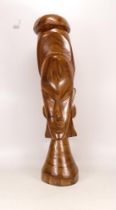 Very large African/tribal carving of a head, standing 57cm high.