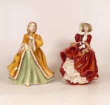 Royal Doulton Lady Figures Rachel Hn2919 & Top O the Hill Hn1834(2)