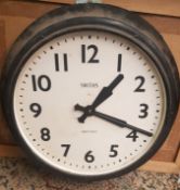 Vintage Smiths Sectric steel wall clock, c1930s, this clock originally came from the offices of