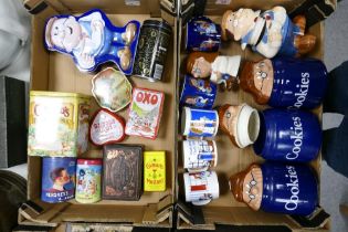 A collection of Tetley Tea Folk & similar advertising cookie jars, figures & modern advertising