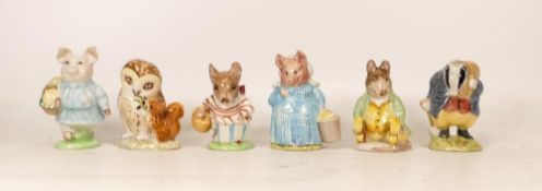 Beswick Bp3 Beatrix Potter Figures Tommy Brock, Little Pig Robinson, Old Mr Brown, Mrs