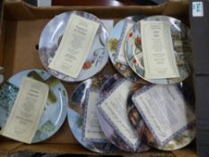 A Collection of Decorative Wall Plates by Sarah Adams, Wildlife Artist (1 tray)