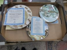 A Collection of Decorative Wall Plates Including Wedgewood Country Days Examples, Sarah Adams