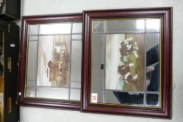 Two Framed Traveller Theme Wall Mirrors, both 35x 43cm(2)