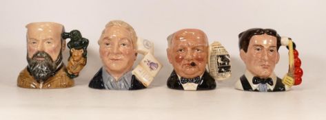 Royal Doulton small character jugs George Tinworth D7000, The Figure Collector D7156, Winston