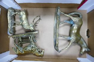 Heavy Brass Model of Horse , similar brass Shire Horse theme letter rack & stag