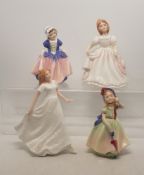 Four Royal Doulton Figures to include Friendship HN3491, Babie HN1679, Dinky Do HN1678 and Amanda