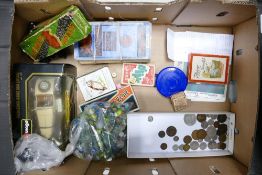A mixed collection of items to include vintage toys, Boxed Burago Merc SSk , Marbles, vintage