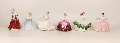 Royal Doulton Miniature Lady Figures Victoria, Ninette, Sunday Best Victoria, Christmas Morn &