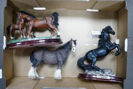 A collection of Resin Type Horses some on plinths