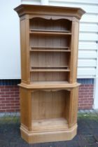 Pendyrm Furniture of Looe Cornwall, Large Pine Corner Bookshelf with Unusual Secret Compartments.