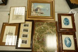 A collection of framed prints, Oil on Canvas, maps & similar(7)