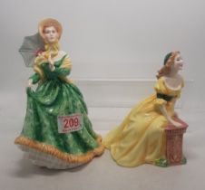 Royal Doulton Lady Figures Elizabeth Hn2946 & Judith Hn2278(2)