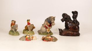A collection of Resin Thelwell ponies & wall plaques