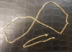 9ct gold necklace and matching bracelet, 15.1g.