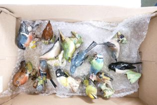 Beswick Small Bird to include Bullfinch 1042, Wren 993, Nut hatch 2413, Robin 990, Chaffinch 991,