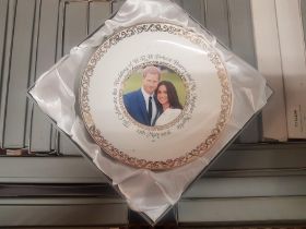 A collection of New Boxed Royal Commemorative Wall Plates to commemorate The Wedding of HRH Prince