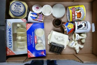A mixed collection of Advertising ceramics including boxed Lurpak sets, Marmite storage jar etc