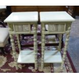 A pair of painted nightstands 61cm H