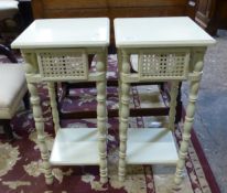 A pair of painted nightstands 61cm H