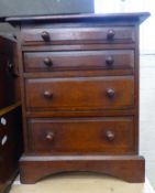 Dark oak miniature/ apprentice type chest of drawers 44cm H x 35cm W x 18cm D