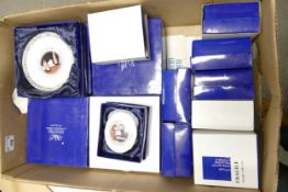 A collection of New Boxed Royal Commemorative Wall Plates & Lidded Oval Boxes to commemorate The