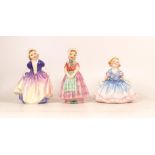 Royal Doulton Small Child Figures Tootles, Dinky Do Hn1678 & Daisy Hn1575 (hairline to base)(3)