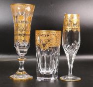 Three De Lamerie Fine Bone China heavily gilded Non Matching Glasses, specially made high end