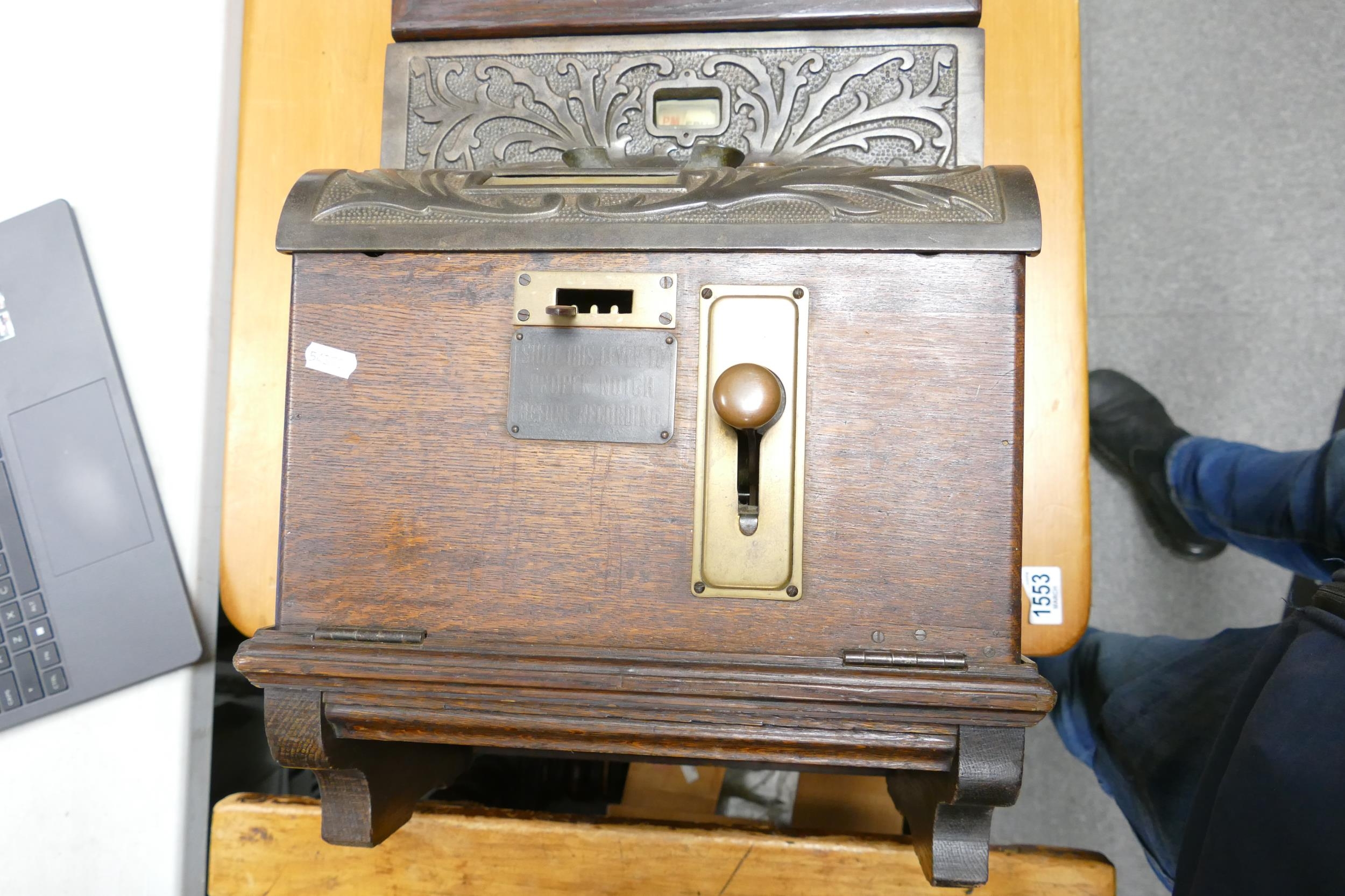 International Time Recording Co. Of London Clocking in Machine. Height: 125cm - Image 4 of 4