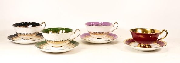 Paragon Cabbage Rose Patterned Cup & Saucer together with 3 3 similar Elizabethan Branded items