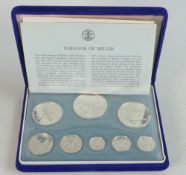 A 1974 Belize sterling silver Proof Coin Set, cased with certificate of authenticity. Total weight