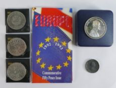 Commemorative Europe Presidency EEC 50p issue 1992 - 1993, brilliant uncirculated 2 coin
