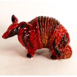 Anita Harris Armadillo figure in vibrant colourway, gold signed, height 13cm, length 24cm