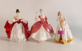Royal Doulton lady figures to include Christine HN3172 , Sara HN2265, Happy Birthday HN 3095 (3)
