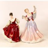 Royal Doulton Lady Figures June Hn2991 & Fair Lady Hn2832(2)