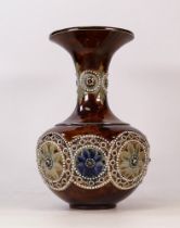 Doulton Lambeth Flared Stoneware Vase. Incised mark for cmEmily J Partington. Height: 27cm